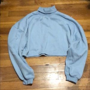 Babyblue cropped turtleneck sweater